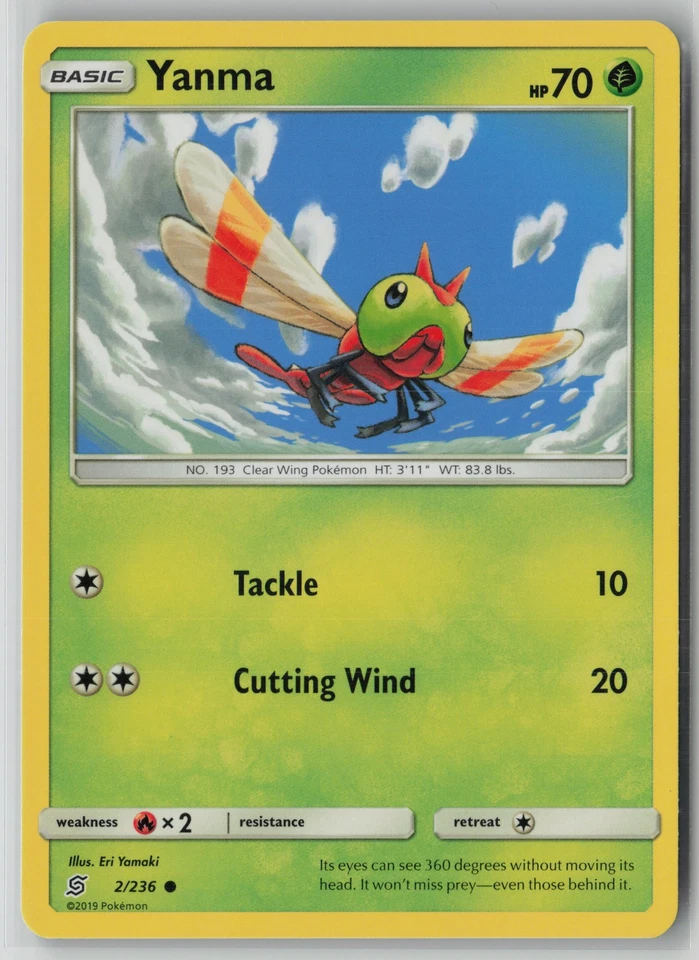 Yanma 2/236 Pokemon Unified Minds Common Lightly Played (LP) 2 - Image 1 of 2