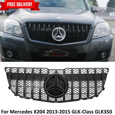Black Front Grille Grill W/LED Star For Mercedes Benz X204 GLK350 2013 2014 2015 Foto 1 de 4