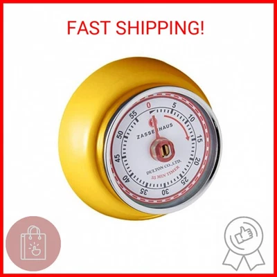 Zassenhaus 磁性复古厨房,经典机械烹饪计时器(黄色),2。 — 第 1/2 张图片