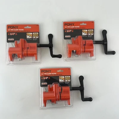 3 pônei 3/4” polegadas braçadeira de tubo luminária #50 carpintaria para cachimbo preto lote de 3 - Imagem 1 de 4