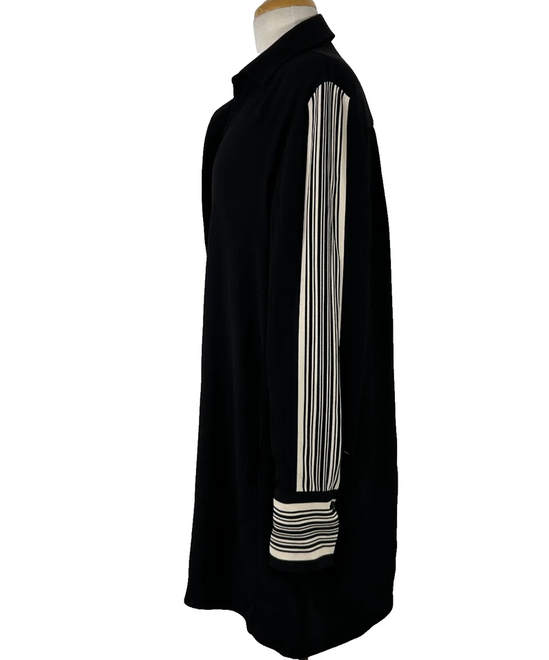 Reiss Black Ellie Side Stripe Long  Sleeve Mini Dress Size 10 - Image 1 of 4