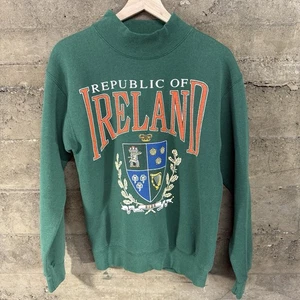 Republic Of Ireland Vintage Crewneck Sweatshirt  Size M Green Galt Sand - Picture 1 of 6