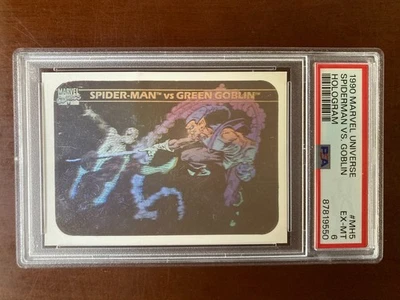 Marvel Universe 1990 holograma #MH5 Spider-Man vs. Green Goblin PSA 6 Foto 1 de 2