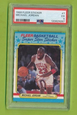 Adesivo Fleer 1988-89 - Michael Jordan (#7) Chicago Bulls PSA 5 - Imagem 1 de 2