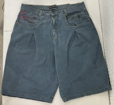 Pantalones Cortos Vaqueros Karl Kani De Colección EE. UU. Años 90 Hip Hop Sueltos Bordados Talla 40 Foto 1 de 4