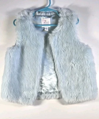 Colete de pele sintética Est 1989 Place azul meninas tamanho 5/6 Utum outono inverno - Imagem 1 de 4