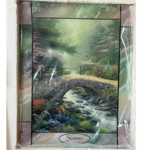 Thomas Kinkade Puente de la Fe Verano panel de cristal para la colección de relojes de pared - Imagen 1 de 2