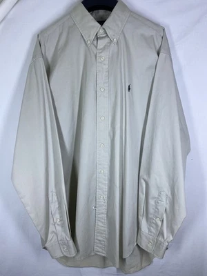 Camisa Ralph Lauren Para Hombre Grande Marfil Beige De Colección Abotonada Blake Manga Larga Nueva Sin Etiquetas Foto 1 de 4