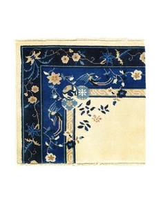 Fine Hand Knotted antique Chinese Peking Design Sample 2'4"X 2'6" - Picture 1 of 3