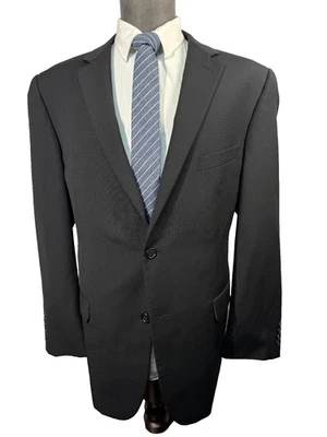 PRONTO UOMO Para Hombres Negro Mezcla de Lana Calce Clásico Traje Abrigo Deportivo Blazer Chaqueta 46L Foto 1 de 4