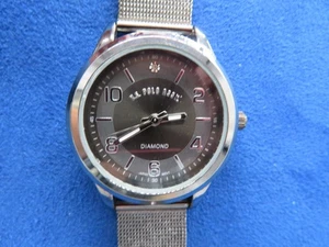 U.S. Polo Assn. Diamant Akzent Uhr USC2456 schwarzes Zifferblatt & Meshband neue Batterie - Bild 1 von 16