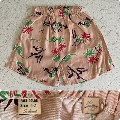 NOS 1940s Vtg Hawaiian Beach Sailfish Sanforized Shorts Size 10 Child Boys 40s - Image 1 of 4