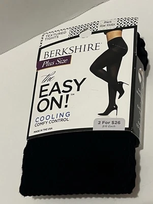 Medias texturizadas Berkshire talla grande negras fáciles de enfriar control cómodo 5X/6X Foto 1 de 4
