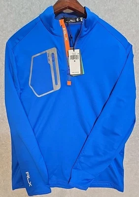 RLX Ralph Lauren Pullover Mens Medium Blue Jersey 1/4 Zip Long Sleeve Golf NWT - Image 1 of 4