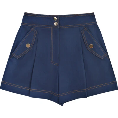 VERONICA BEARD BRYNE Denim Lona Contraste Línea Brillante Chaqueta + Conjunto Pantalones Cortos Foto 1 de 4