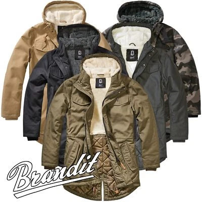 Brandit Marsh Lake Parka Fishtail Mantel Outdoor Jacke gesteppt Teddyfell S-XXL - Bild 1 von 2