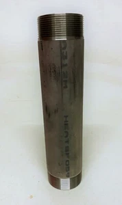 1" x 8" Threaded NPT Pipe Nipple Sch 40 304 Stainless Steel  - Picture 1 of 3