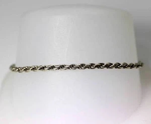Hermoso brazalete con cadena de cuerda de plata esterlina 7"" - 6814 - Imagen 1 de 1