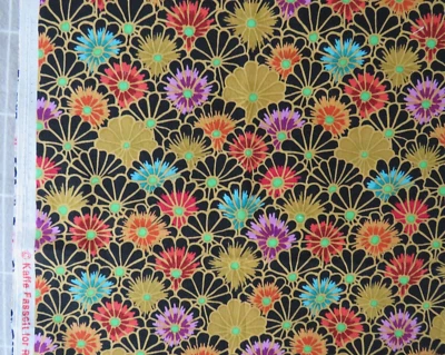KAFFE FASSETT DAISY BLACK GP80        1 yard     original issue - Image 1 of 2