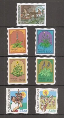 Portugal Madeira SC # 81-87, 81a, 85a Europa, Plantas, Bailarines.  MNH Foto 1 de 2