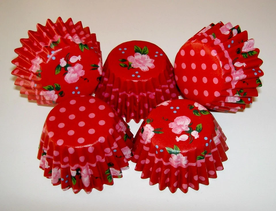 Muffin-Papierbackförmchen "LA VIE EN ROSE" mini - 72 Stück, Rosen, Blume,Blumen - Bild 1 von 1