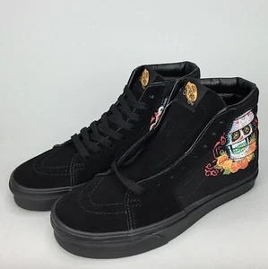 VANS Sk8-Hi (Dia De los Muertos) Black Multi Men's 8 Skate Shoe Day of the Dead - Picture 1 of 6