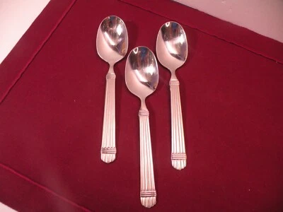 Set of 3 Teaspoons Wallace CHARDONNAY 18/8 Frosted Stainless Steel 6 3/8" B - Image 1 of 4