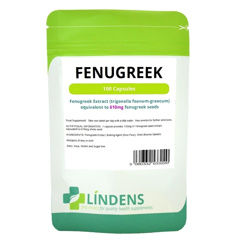Lindens Fenugreek Seed Extract 610mg 100 Capsules Trigonella Foenum-Graecum - Image 1 of 1
