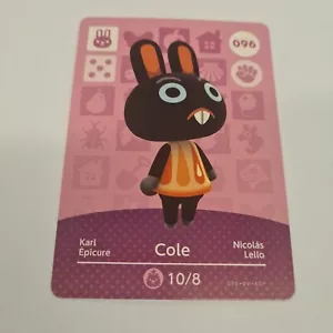 Animal Crossing Amiibo Series 1 COLE 096 Switch Gift Idea CARD new horizons - Picture 1 of 2