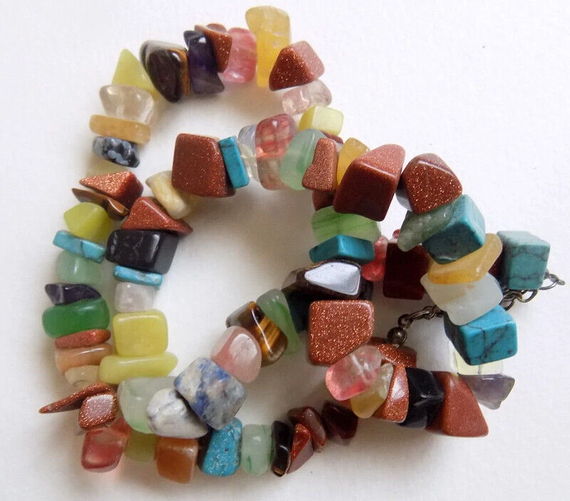 Collar Hecho de Piedra Semipreciosa Pulida Multi Piedra Semipreciosa Collar Foto 1 de 3
