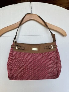 Tommy Halfiger Red Initial Print Handbag Purse - Picture 1 of 17