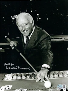 WILLIE MOSCONI RACK EM SIGNED 8X10 PHOTOGRAPH BECKETT AUTOGRAPH BILLIARDS POOL , - Picture 1 of 3