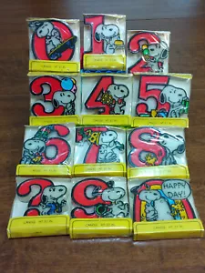 Vintage Peanuts Snoopy Birthday Candle Numbered YOU CHOOSE NOS - Picture 1 of 37