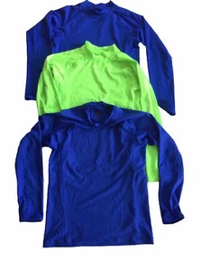 Lot Of 3 Lands End Kids Swim Shirt Rash Guard Blue & Green Sun Repellent Size L - Picture 1 of 6