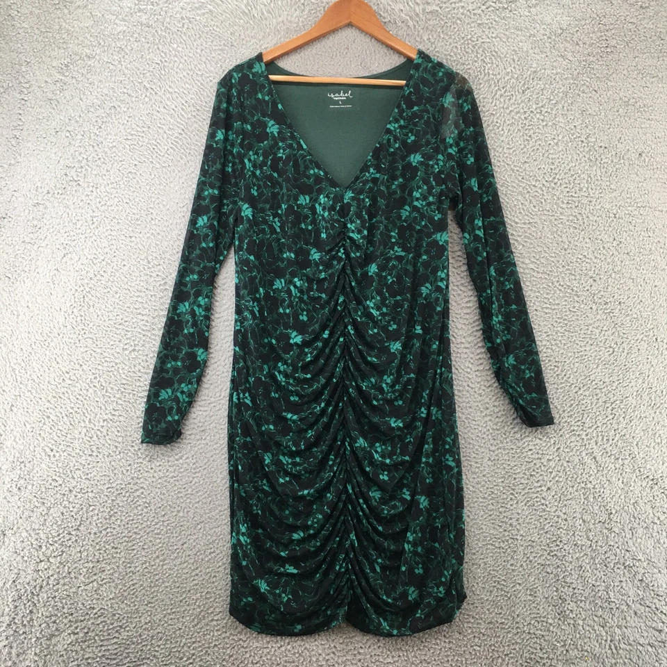 Isabel By Ingrid & Isabel Maternity Bodycon Dress Womens Large Green Long Sleeve - Image 1 of 4