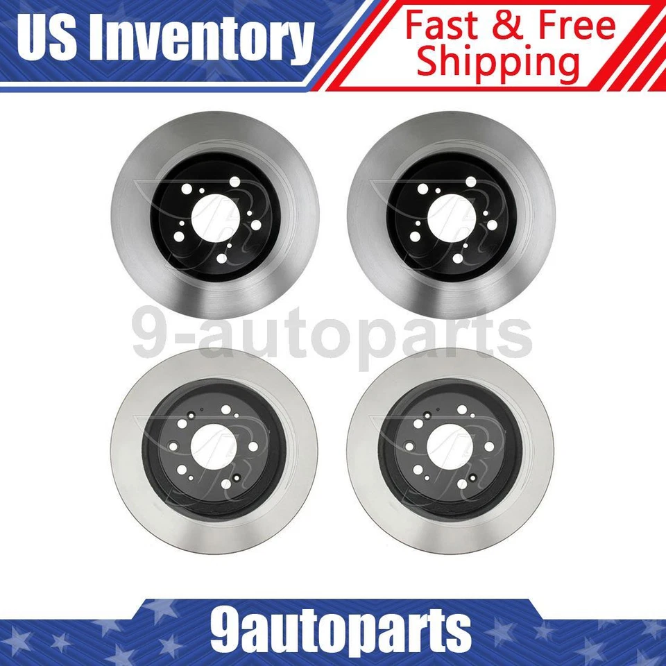 Rotores de freio a disco dianteiros traseiros para 2009 2010 2011 2012 2013 2014 Acura TL - Imagem 1 de 4