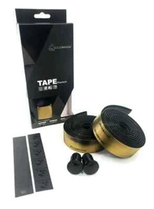 Cinta de manillar Ciclovation Halo Touch mina dorada con tapones negros - Imagen 1 de 12