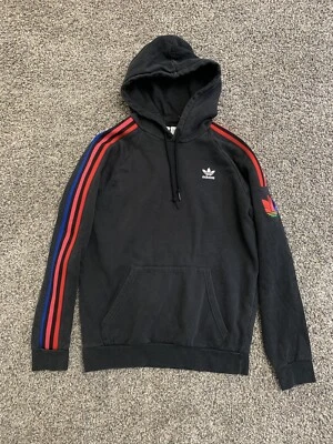 Adidas Originals Black Men's Trefoil 3-Stripe Hoody Mens Sz S Fleece Sweatshirt - Image 1 of 4