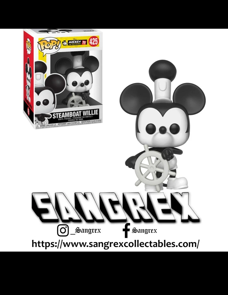 Steamboat Willie 425 ~ Disney ~ винил FUNKO Pop ~ 90-я годовщина - Изображение 1 из 1