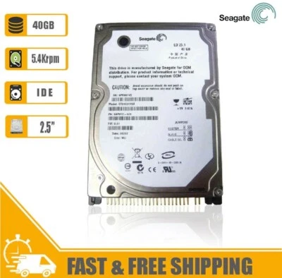 Seagate 40GB Notebook Internal IDE HD 5400rpm 2MB , ST9402115A, Recertified - Image 1 of 4