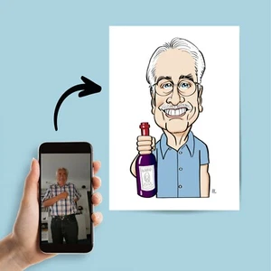 Deine Karikatur in Farbe Portrait Posterdruck 30x20cm Comic Geburtstag Hochzeit - Bild 1 von 8