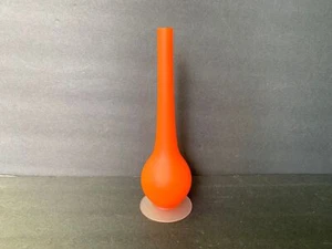 Carl Moretti Murano Orange Satinato pencil necked stem vase Mid-Cen Mod Italian - Picture 1 of 10