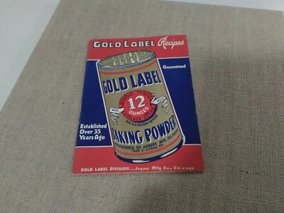 Folleto de recetas en polvo para hornear etiqueta dorada 16 páginas V, vintage Foto 1 de 4