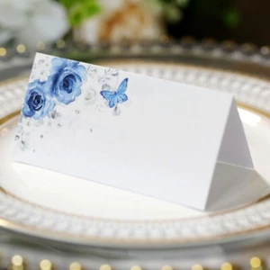 50pcs Rose Butterfly Printed Seat Cards Wedding Party Table Name Cards Decor - Picture 1 of 9