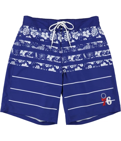G-III Sports Mens Philadelphia 76ers Swim Bottom Trunks, Blue, Large Cover