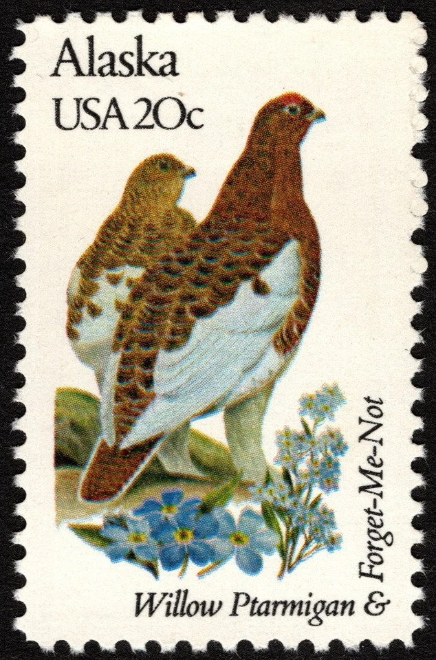 US - 1982 - 20 Cents Alaska State Bird & Flower Issue # 1954 Mint NH F-VF Nice - Image 1 of 1