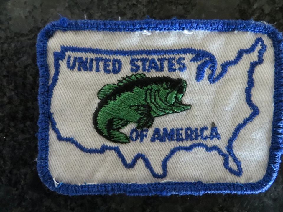 Parche de pesca vintage de Estados Unidos de América - 3 1/4 x 2 1/4 pulgadas Foto 1 de 1