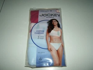 Menge 3 Jockey Elance Damen Baumwolle String Bikinis bedeckt Bund 7/L Neu mit Etikett - Bild 1 von 2