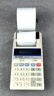 Sharp ELSI MATE EL-1611 Ribbon Printing Calculator 10 Digit Home Office Vintage - Image 1 of 4