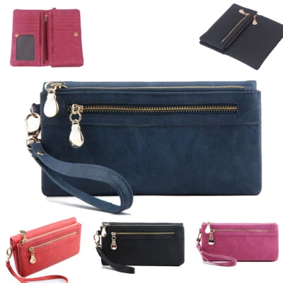 Damen Geldbörse Portemonnaie Geldbeutel Portmonee Brieftasche Groß Lang Schlaufe - Bild 1 von 4